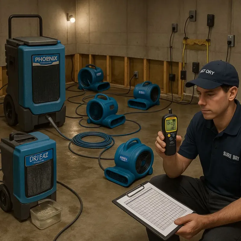 Structural Drying and Dehumidification process in East Berlin, PA